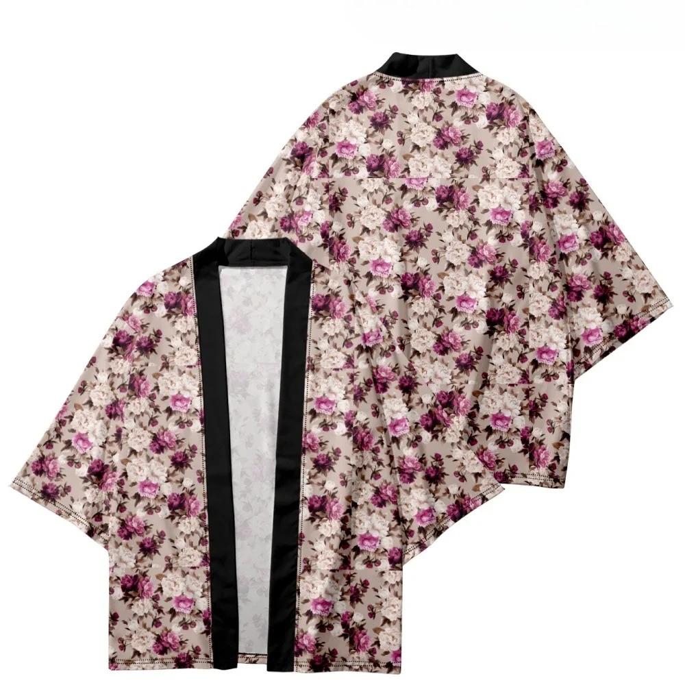 سترة مطبوعة على الطراز الياباني باللون الأسود على شكل قرد الملك سترة هاراجوكو كيمونو للنساء والرجال سترة يوكاتا ملابس الشارع الشهير رداء علوي