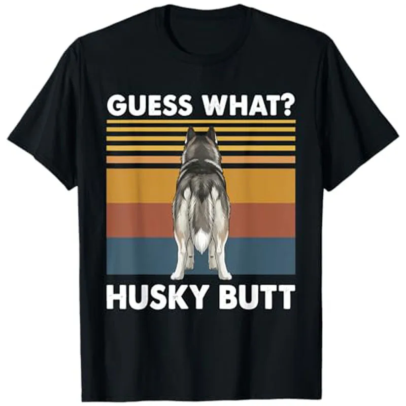 Ratet mal was? Husky-Po Lustiges Hundeliebhaber Vintage Zitat T-Shirt Y2K Humor Hundepapa Mutter Grafik Spruch Tee Streetwear Personalisiertes Oberteil – Detail 3
