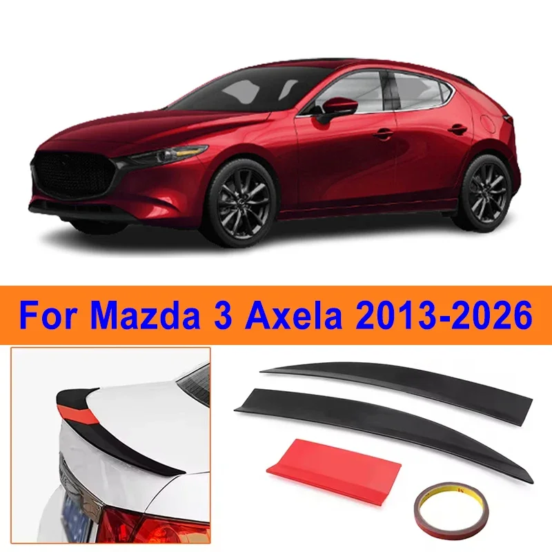 For Mazda 3 Axela 2013-2026 3-Section ABS Rear Trunk Spoiler 115-125cm Adjustable Sports Decor Top Wing Car Exterior Parts