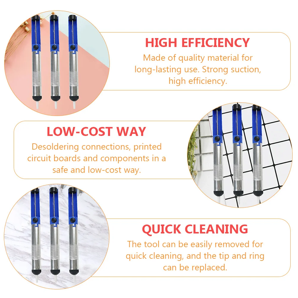 10 Pcs Suction Pump Tin Extractor Pen Desoldering Removing Tool Sucker Hand Welding Tools Aluminum Alloy Remover Removal for