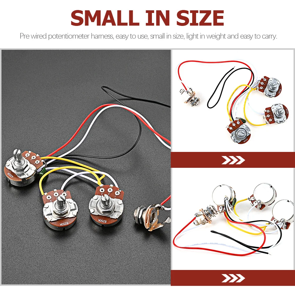 

1Set Metal Guitar Harness 250K Pots Electric Wiring Instrument Supply for Guitar Parts Replacement Harness