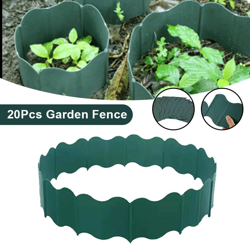 

Зеленый садовый пейзаж, бордюр, бордюр для газона, декоративный пейзажный забор, бордюр для двора, лужайки, сада, клумба, 20 шт.