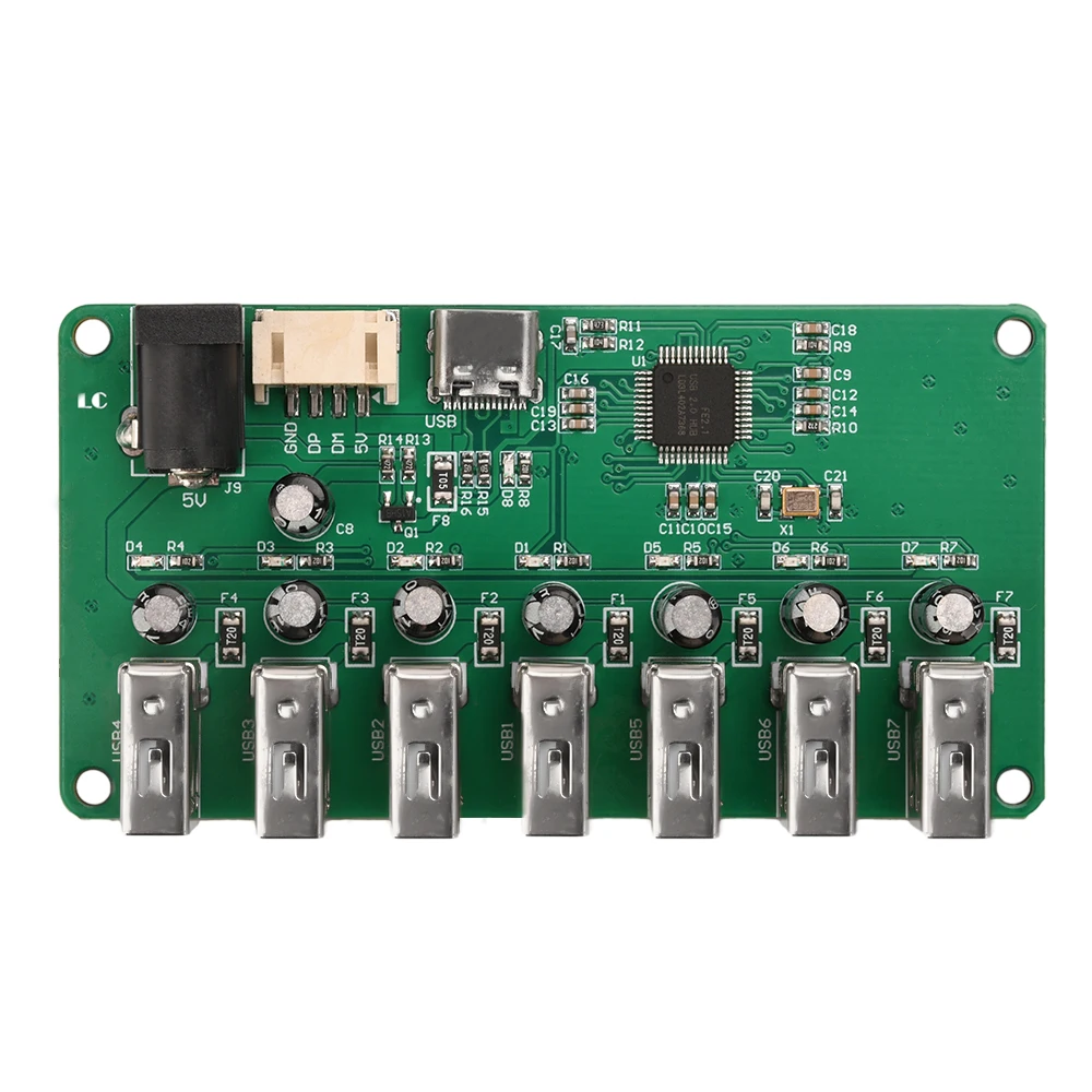 

USB 2.0 HUB Module 1 to 7-port Hub USB Expansion Module Seven Port Splitter Module with Power Supply USB 2.0 Expansion