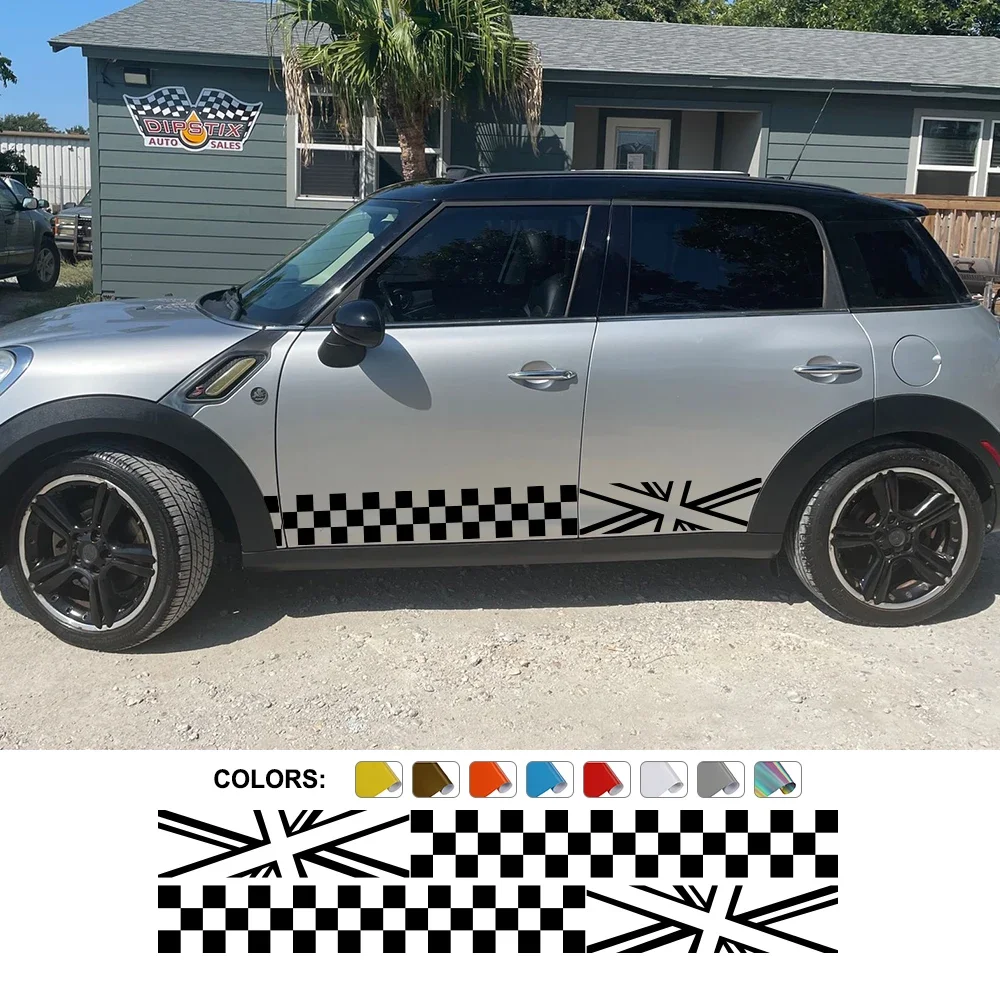 Car Door Side Sticker For Mini Cooper S JCW One F54 F55 F56 F60 R55 R56 R60 R61 Graphics Union Jack Decal Auto Acceessories