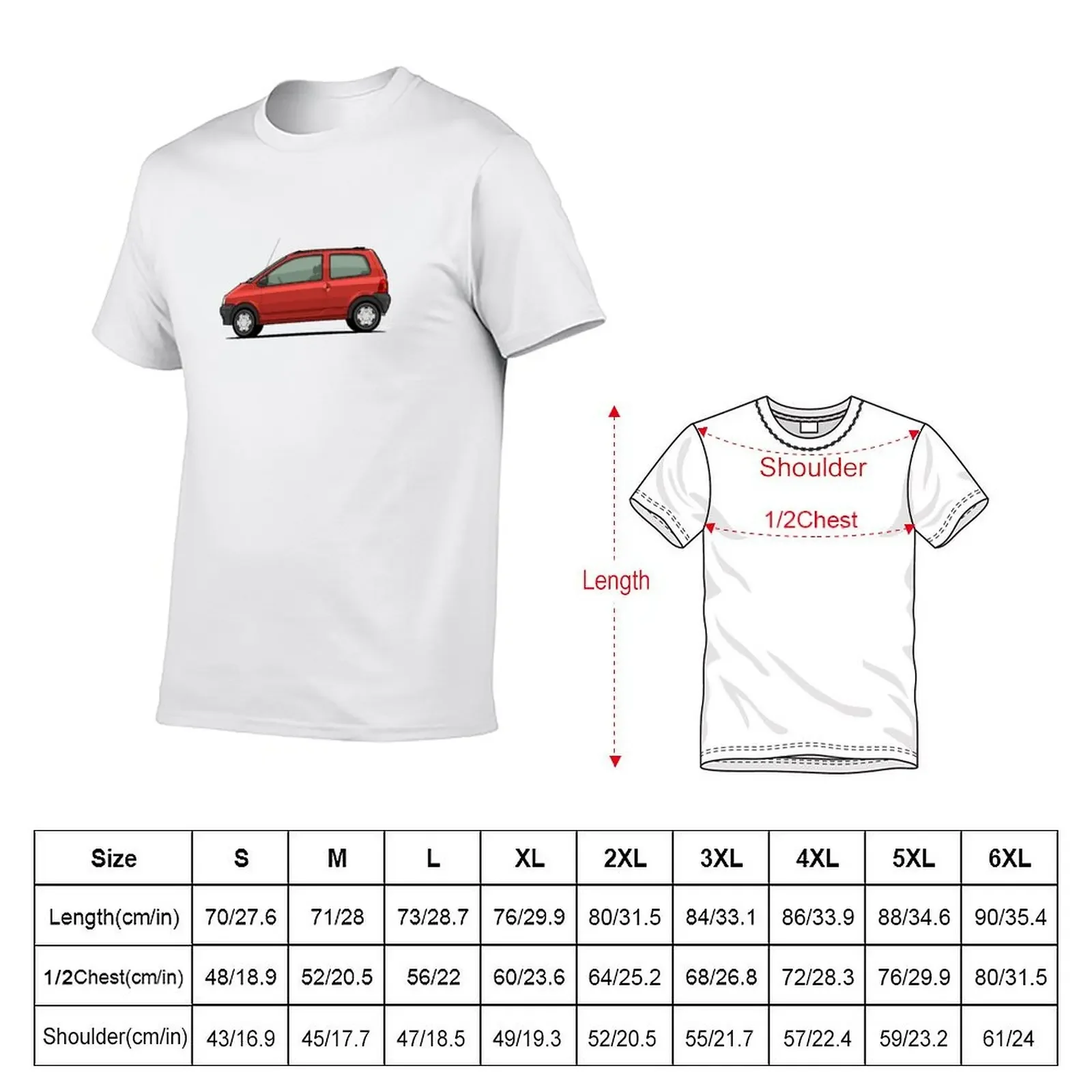 1993 mk1 Twingo launch colour in RED T-Shirt custom t shirt vintage anime shirt men t shirts high quality