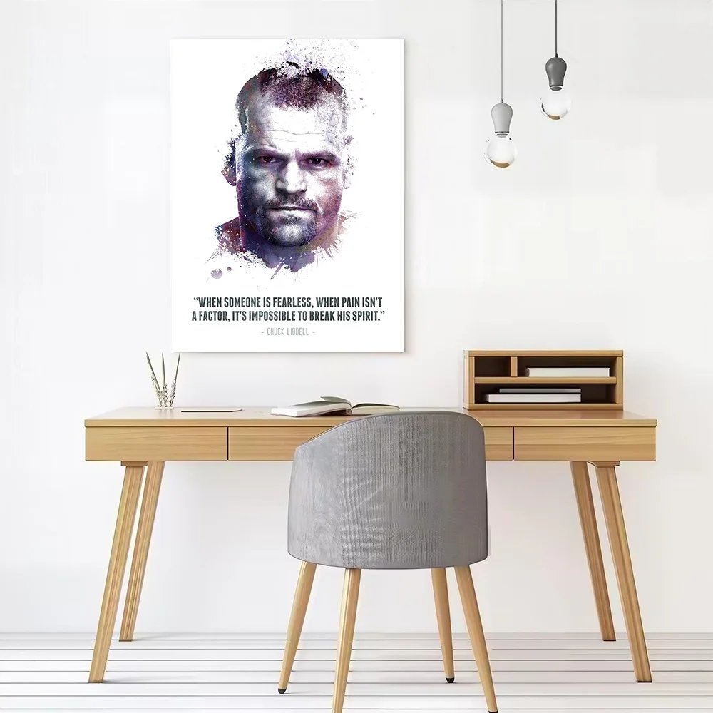 The Legendary Chuck Liddell and His Quote. Poster Canvas Wall Art Custom Photo Print Modern Painting for Fans Decorative Picture