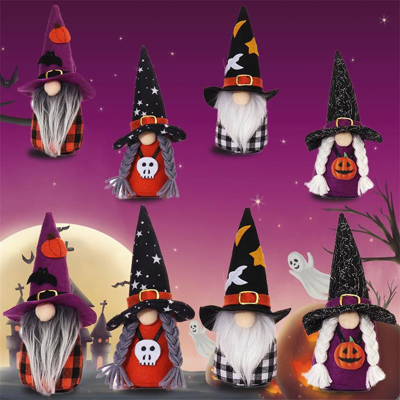 Cartoon Halloween Forest Man Doll Witch Gnome Cute Faceless Doll Elf Stuffed Toys Home Car Ornaments Halloween Decorations Props