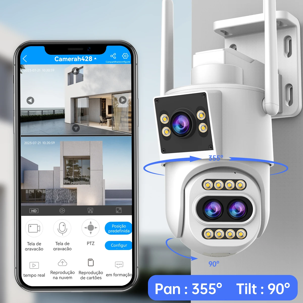 JOOAN 5K Wifi IP-Kamera für den Außenbereich, Dual-Bildschirm, 10-facher optischer Zoom, Bewegungserkennung, PTZ-Sicherheitskamera, CCTV-Videoüberwachung – Detail 8