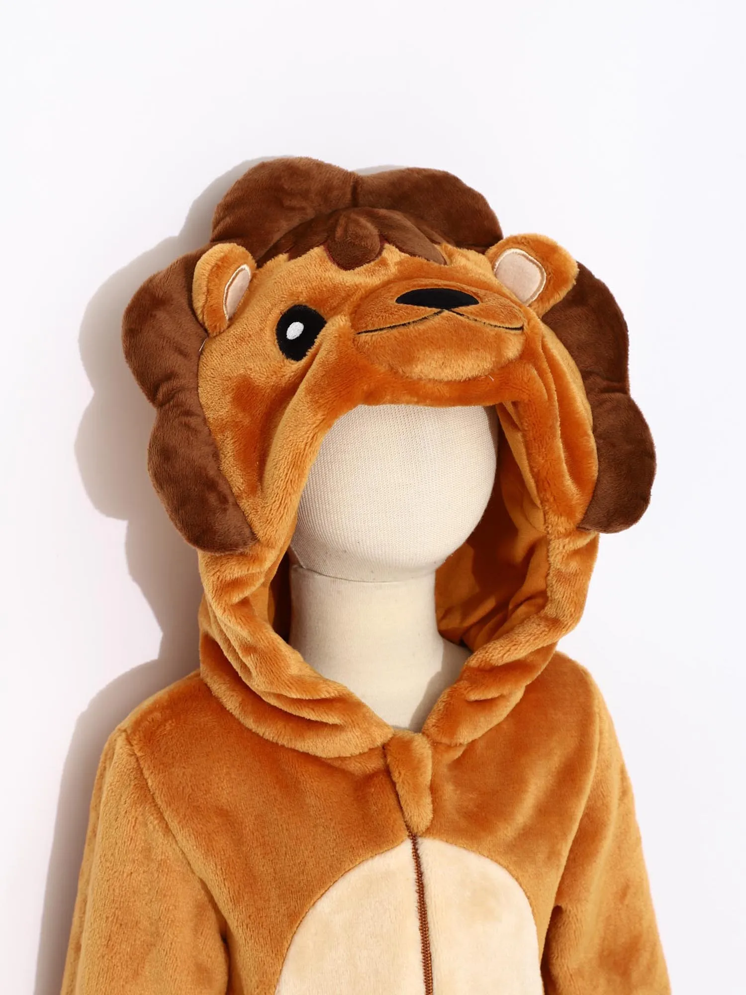 Toddler Boys Girls Cute Animal Jumpsuit Long Sleeve Zip-Up Cartoon Animal Hooded 3D Tail Full Jumpsuit for Halloween Theme Party