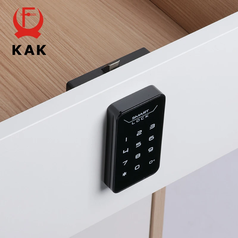 KAK Smart Drawer Locks Keyless Password Cabinet Lock for Sauna Gym Locker Security Digital Touch Keypad Lock Anti-theft Hardware