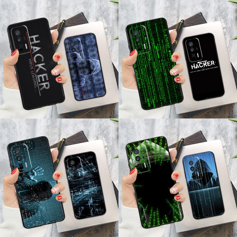 Hacker Computer Code Art Case For Xiaomi 14T Pro 13T 12T 11T 13 14 Ultra POCO X6 F6 Pro M6 X3 X5 M5s F3 F5 Cover