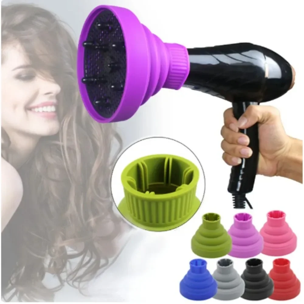 

Silicone Hairdryer Diffuser Cover Foldable Temperature Resistant Hairdryer Curly Drying Blower Hair Styling Accessories