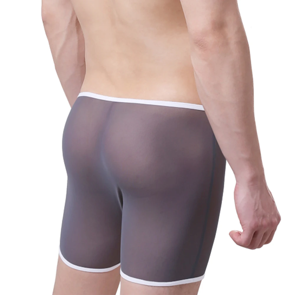 

Transparent Mesh Underwear Men Sexy Boxer Briefs See Through Underpants Sheer Panties Ultra-thin Male Breathable Boxer Shorts