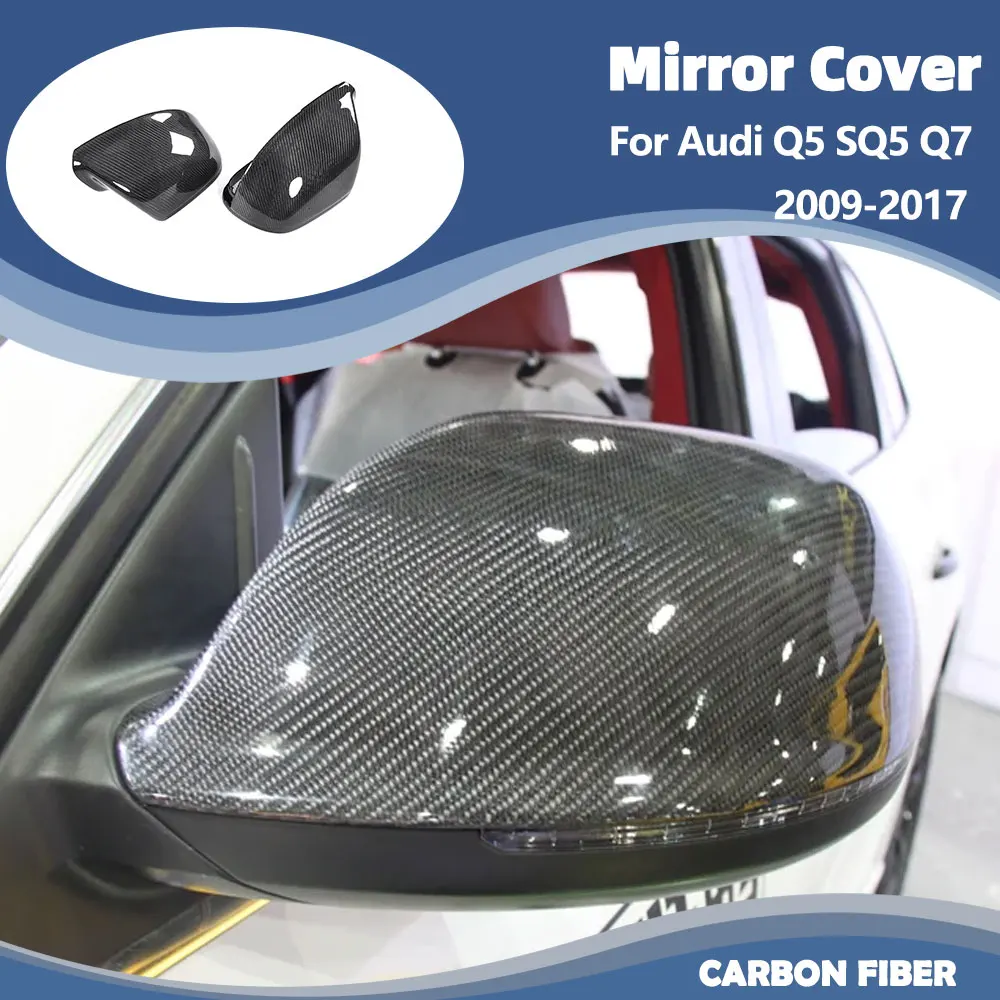 

Carbon Fiber Rearview Mirror Covers Caps for Audi Q5 SQ5 Q7 S line SUV 4 Door 09-17 for Q7 09-15 Replace Side Mirror Cover Caps