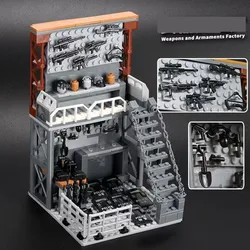 MOC Building Blocks Military Weapons Armory Weapons Rack Model SWAT Force Equipment Accessories Set Bricks Toys for Kids