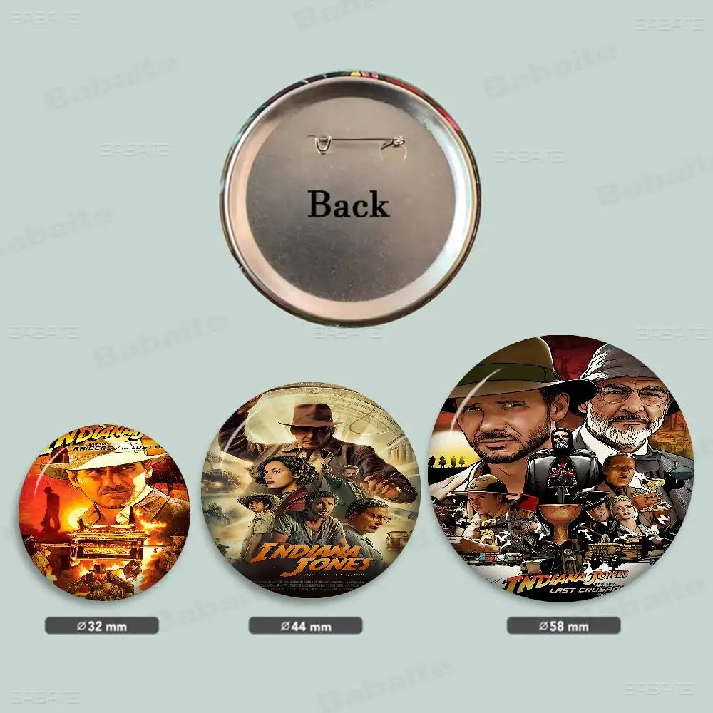 فيلم I-Indiana Jones دبوس زر ناعم مشرق مطبوعة أيقونة هدية للأصدقاء شارة طوق بروش التلبيب دبوس معدني