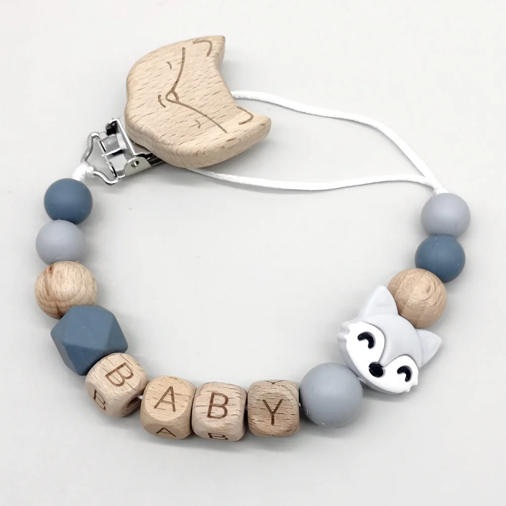 مشابك لهاية ذات طابع ثعلب بألوان نابضة بالحياة، حامل باسي للأطفال، تصميم عملي رائع للرضع