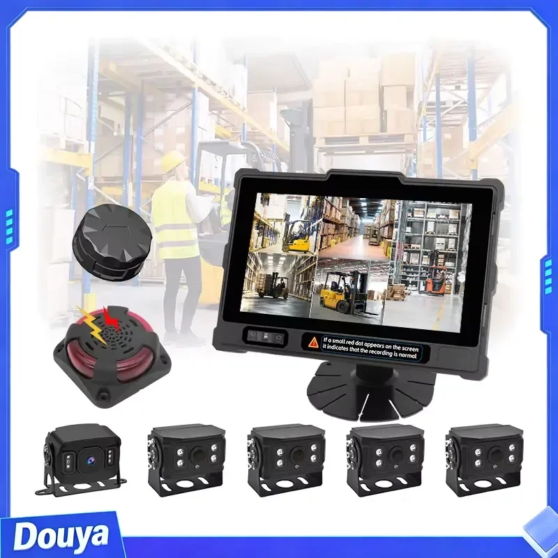 Over Speed Alarm Forklift Monitoring System 4G GPS Waterproof AI Collision Avoidance Warning System BSD DMS with Recording