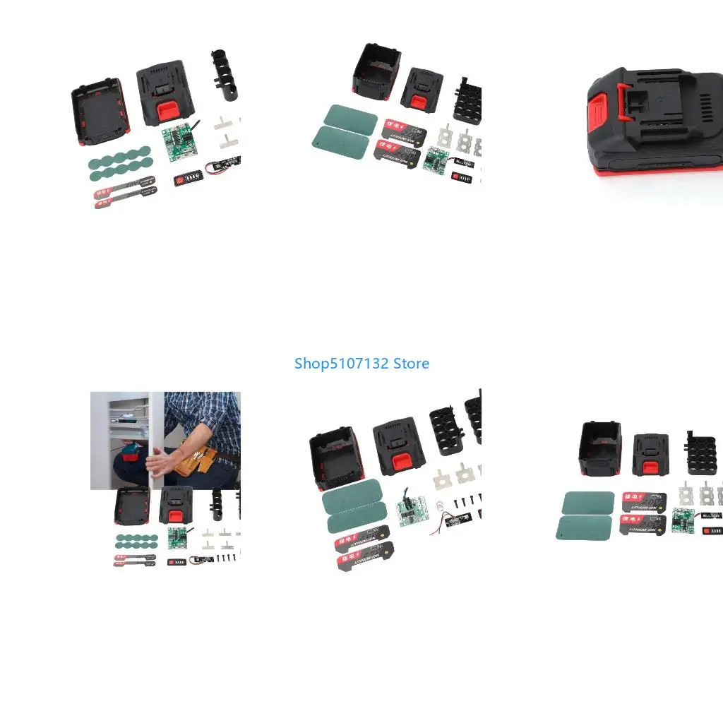 87HD 18650 Battery Case Set with Overcharge Protections and LCD Display Battery Assembly Set Plastic Texture Perfect for Tool