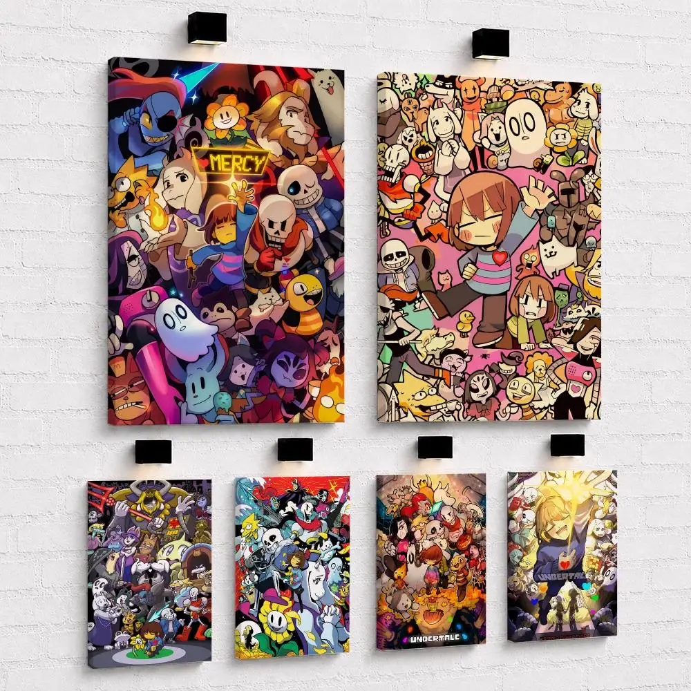 Game U-Undertale Anime Painting Calligraphy Framed Canvas Wall Art Print | Modern Poster | Home Hallway Decor