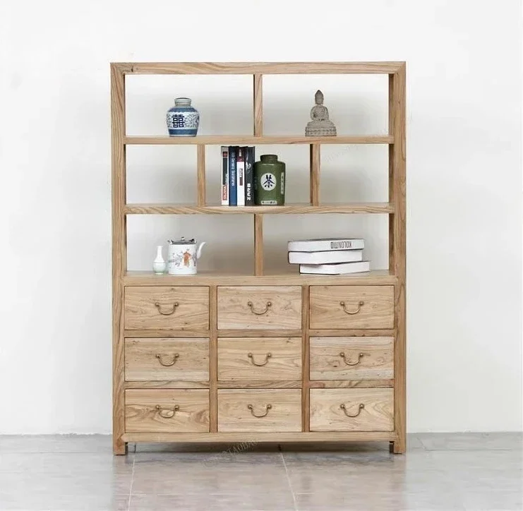 

Simple solid wood bookshelf entrance partition decorative display cabinet