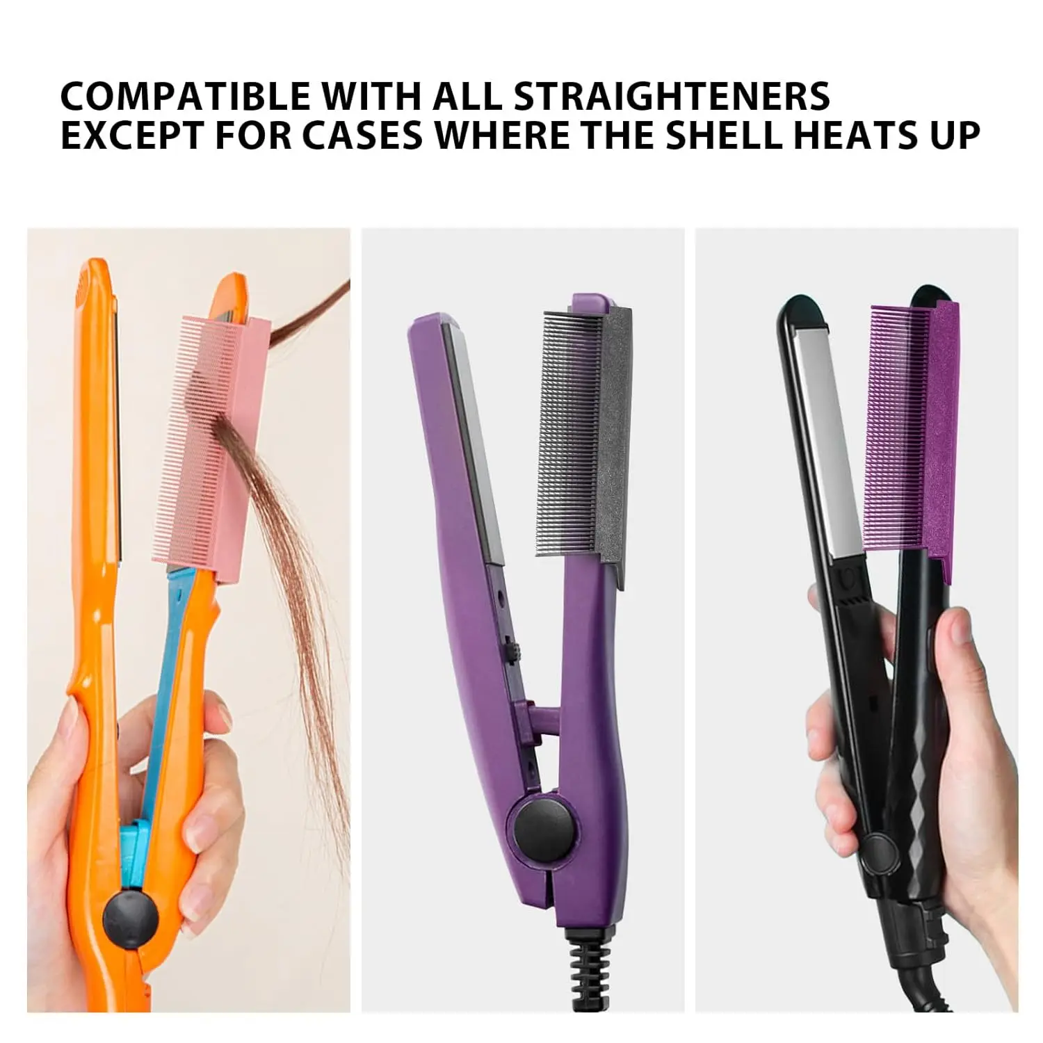 Women Combs Accessories Fit Hair Straightening Flat Iron Compact Hair Styling Tool Barber Straightening Comb Attachment for Hair