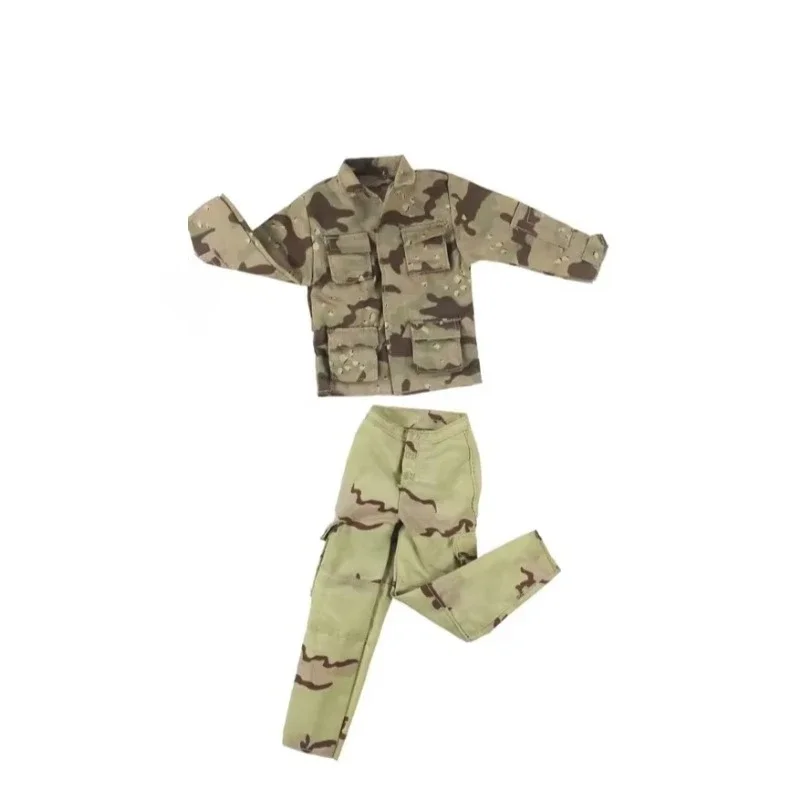 1/6 Schaal Mannelijke Soldaat Camouflage Uniform US Army Woestijn Jas Broek Broek Set Kleding Model voor 12 ''Action Figure pop