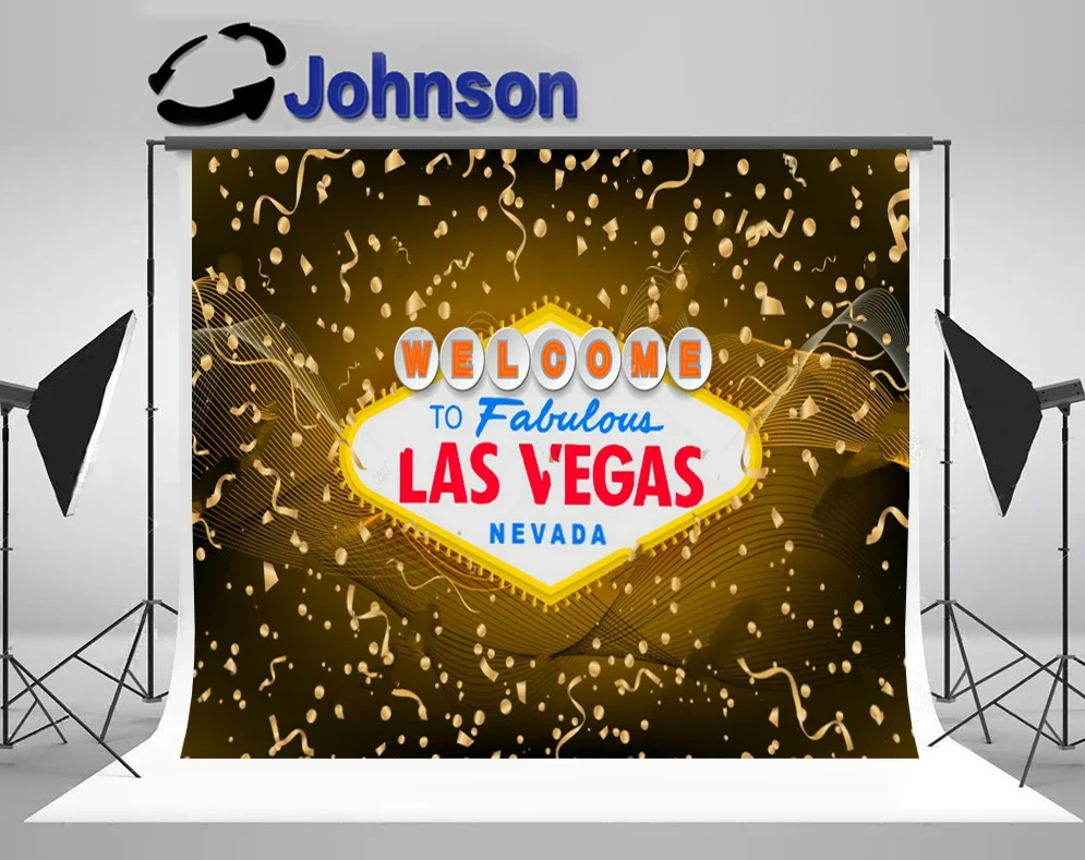 

Las Vegas Party Retro Sign Colorful New Year scene theme Backgrounds Vinyl cloth High quality Computer print wall backdrop