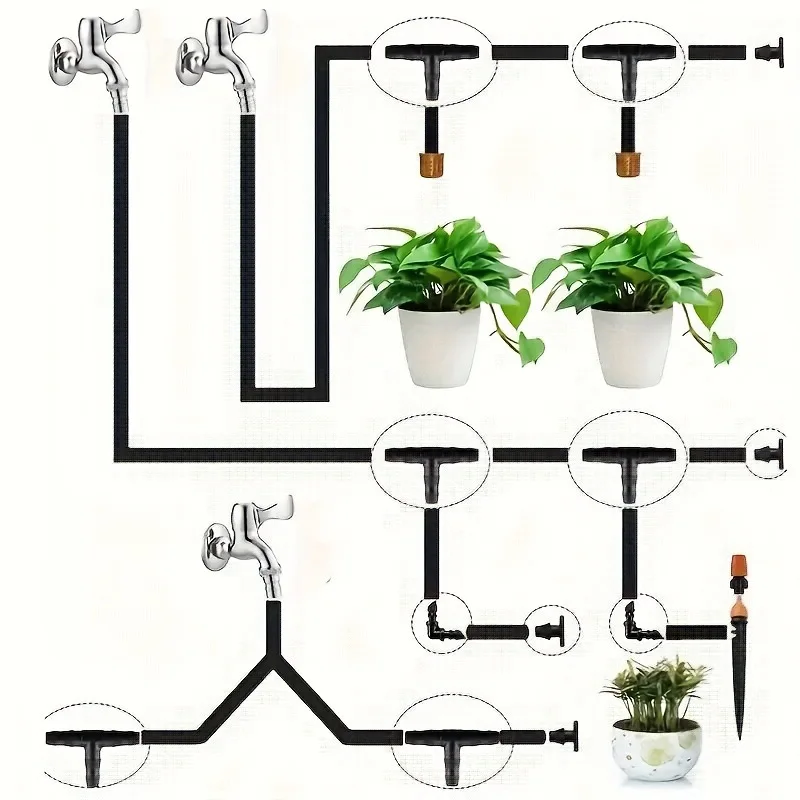 280 PCS barbed connector irrigation accessory kit drip irrigation pipe flowerpot vegetable garden lawn water pipe joint