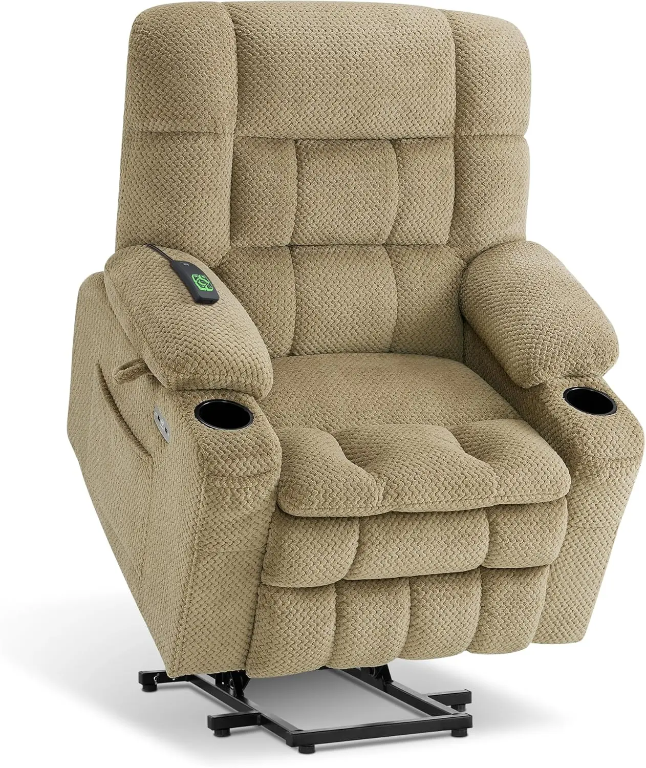 mall Dual Motor Power Lift Recliner Chair Sofa with Massage and Heat for Elderly People Petite Small-Regular Beige