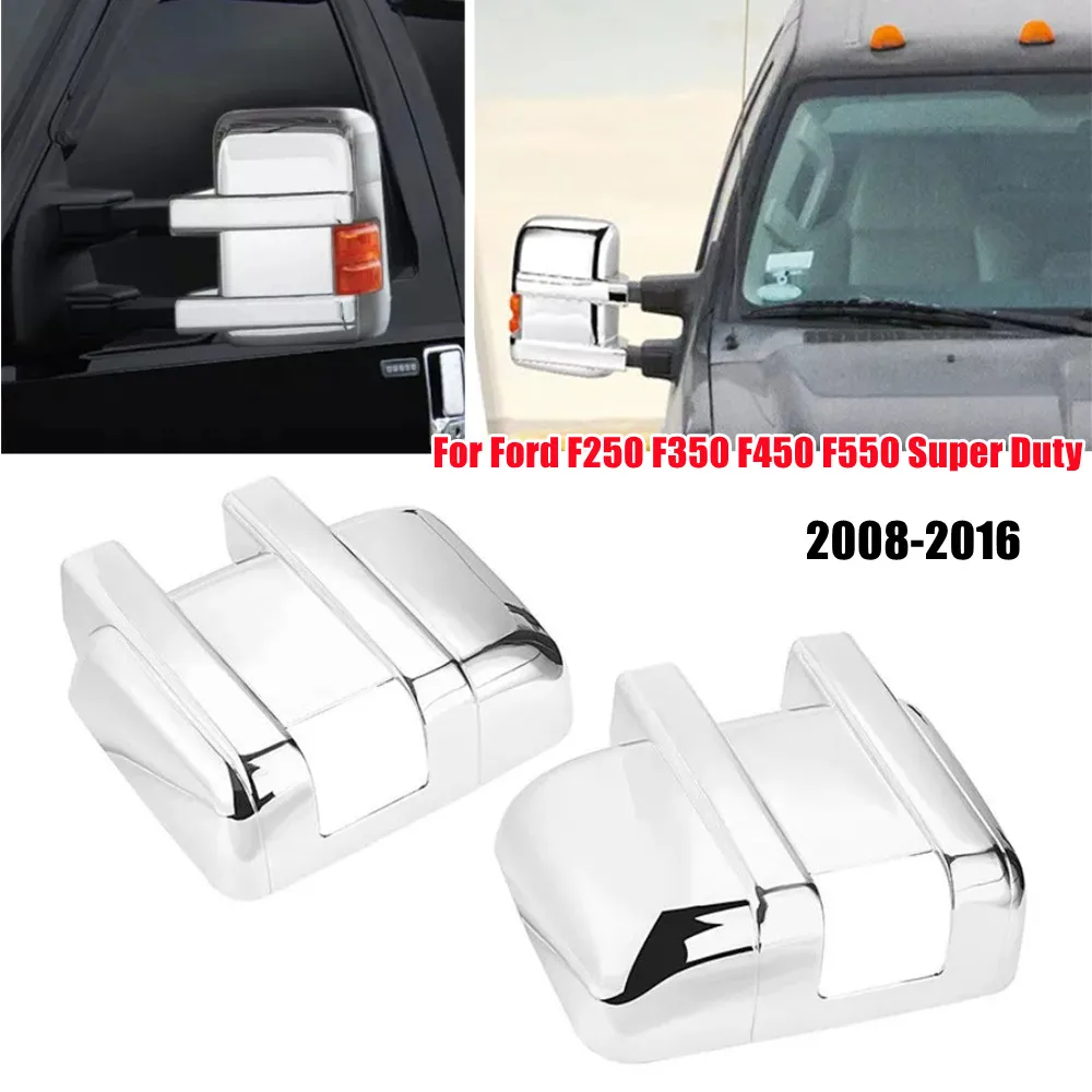 

2PCS For Ford F250 F350 F450 F550 Super Duty 2008-2016 Rearview Side Mirror Cover Wing Cap Exterior Door View Trim Car Decor