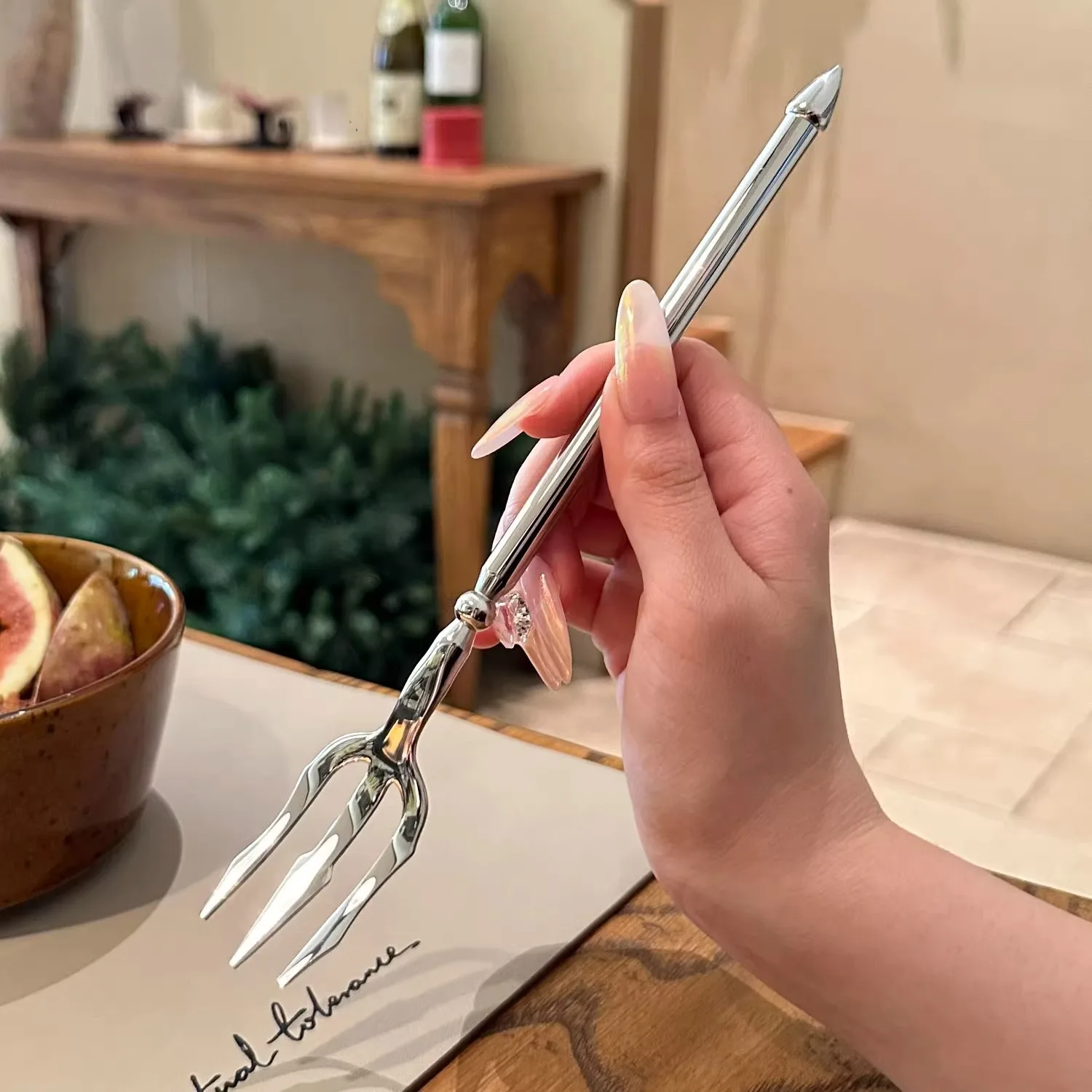 304 Stainless Steel Western Dinner Fork Main Course Salad Fork Sea King's Trident Viking Pirate Series High Aesthetic Pasta Fork