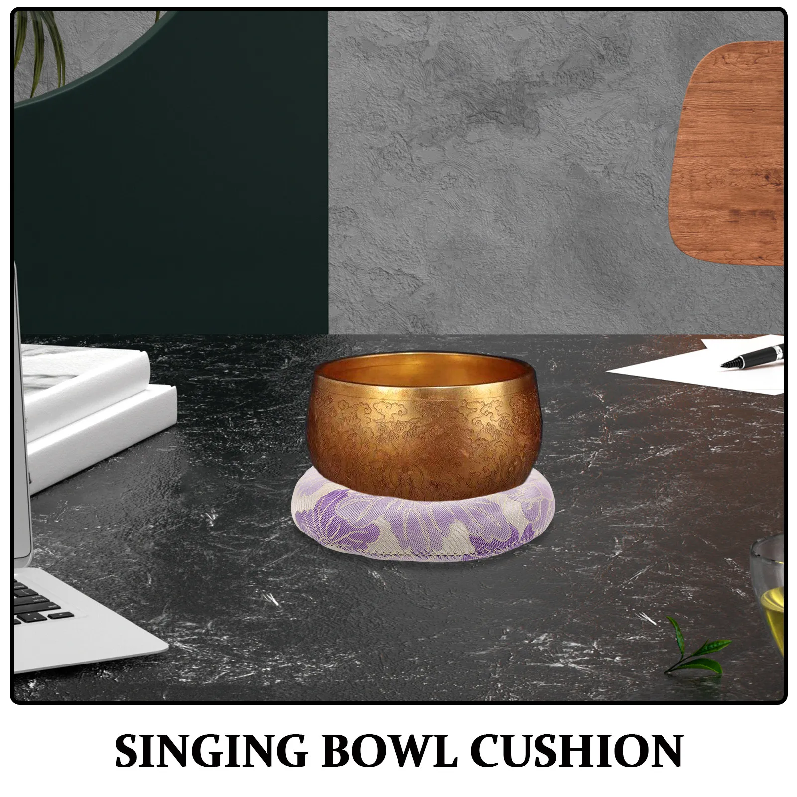 Singing Bowl Cushion Round Ring Meditation Mat Anti Slip Vibration Absorbing Pad for Yoga Sound Practice