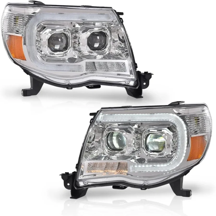 

Светодиодные трубчатые фары для проектора в сборе, фары W o лампочки, совместимые с Tacoma 2005 2006 2007 2008 2009 2010 2011, Clear Len