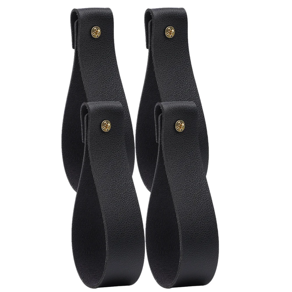 

4 Pcs Bohemian Style Stand Wall Strap Hooks Mount Ceiling Black Drawer Pulls Mounted Hanging Towel Bracket