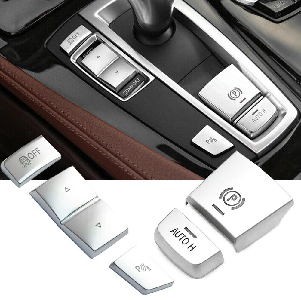 

High-quality Silver Switch Button Cover Handbrake Easy Installation P Button Cover Easy Clean Scratch-Resistant