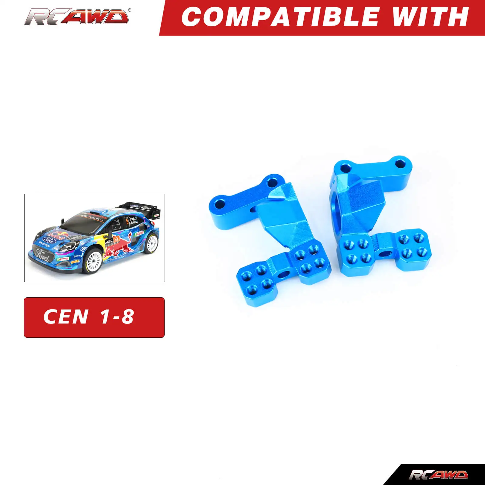 2 Stks/set Legering C Hub Carrier Voor Rc Cen 1/8 Rally Auto Upgrades Onderdelen