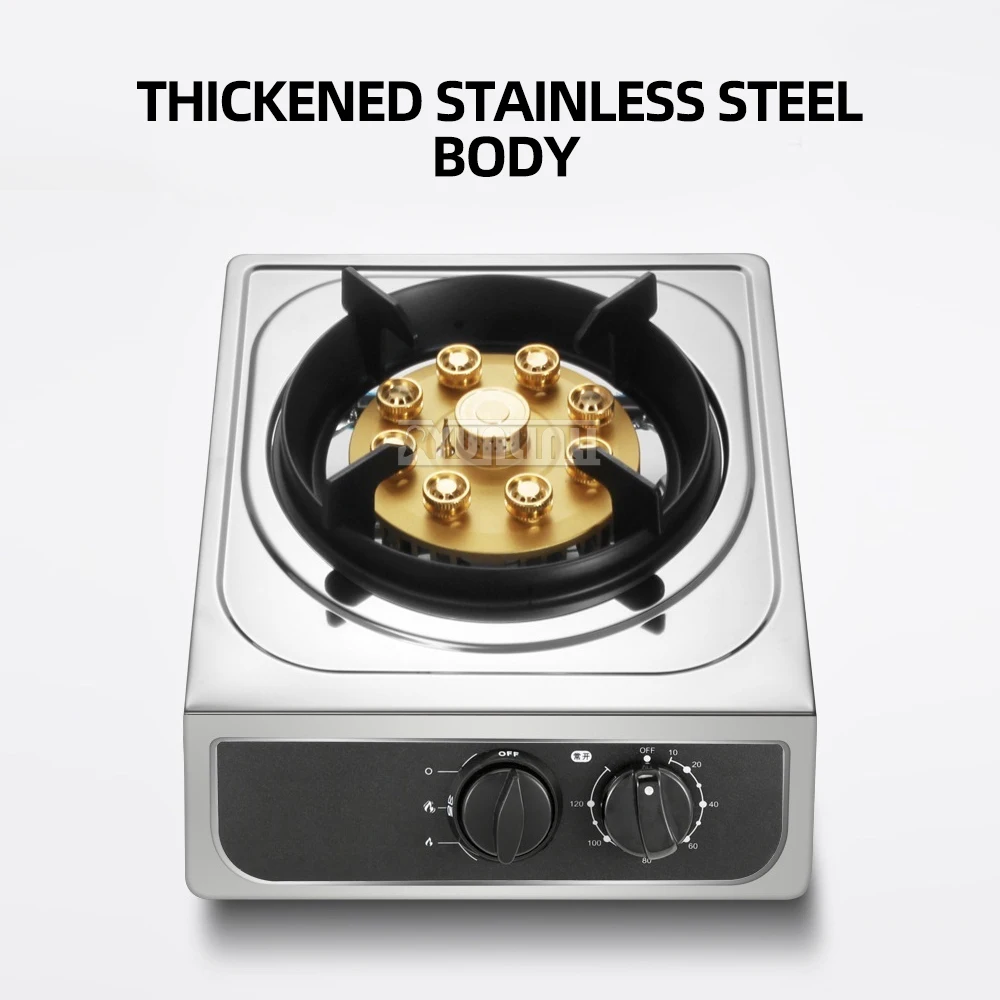 Household Gas Hob Desktop Single Stove Energy Saving Multifunctional Gas Cooking Cooktop Flameout Protection