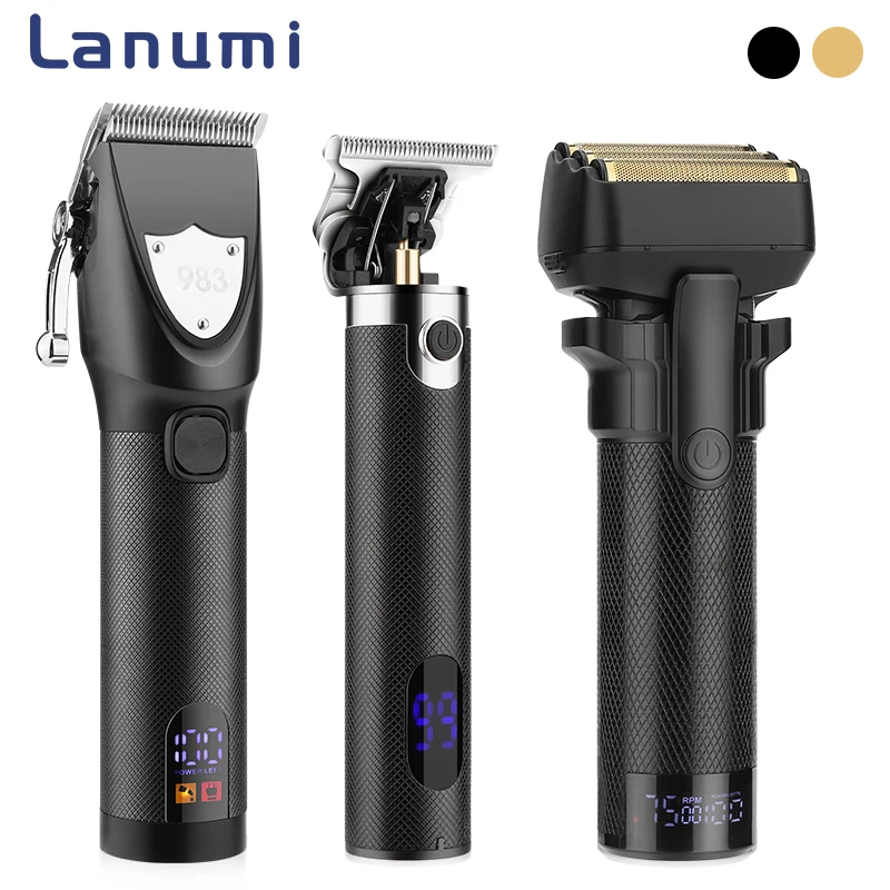 Tagliacapelli Set di rasoi a rete con 3 coltelli Tagliacapelli elettrico con display digitale Tagliacapelli ad alta potenza