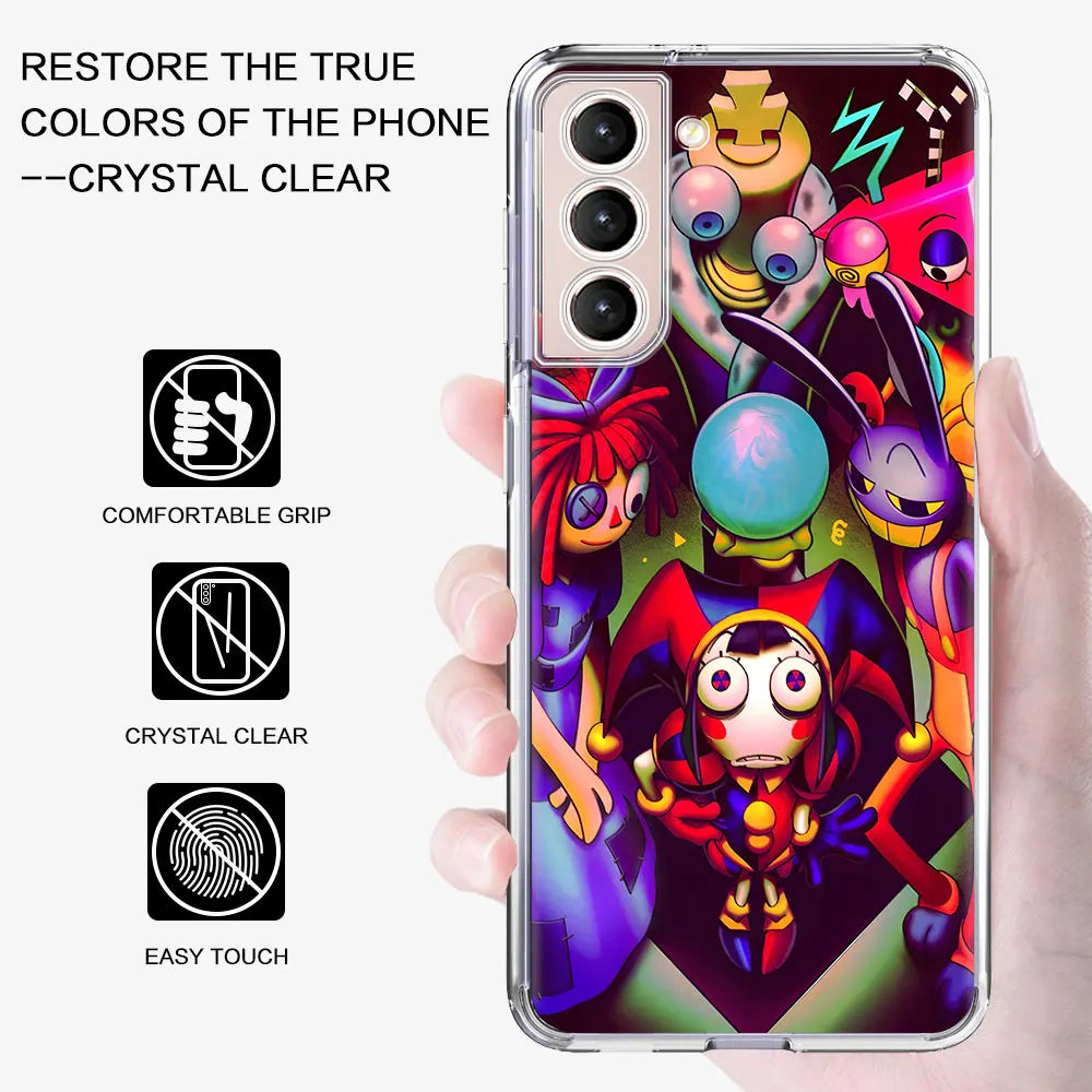 Pomni Amazing Digital Circus Case for Samsung Galaxy S24 S20 S21 FE S22 S23 Ultra S10e S10 Lite S9 Plus Soft Phone Cover Coque