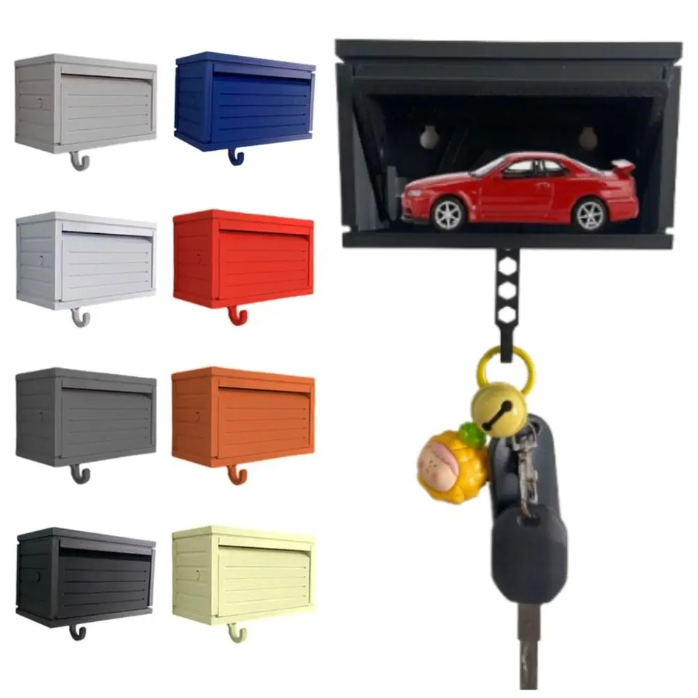 Creative Car Garage Key Holder with Opening Door Multifunctional Fun Key Organizer Easy Installation Funny Car Key Hook Bracket