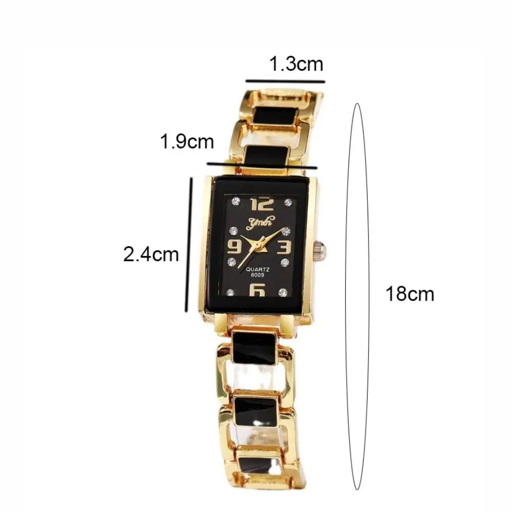 Orologio con cinturino in acciaio inossidabile caldo Orologio da polso al quarzo regalo di lusso da donna Orologio da polso al quarzo quadrato semplice moda studente