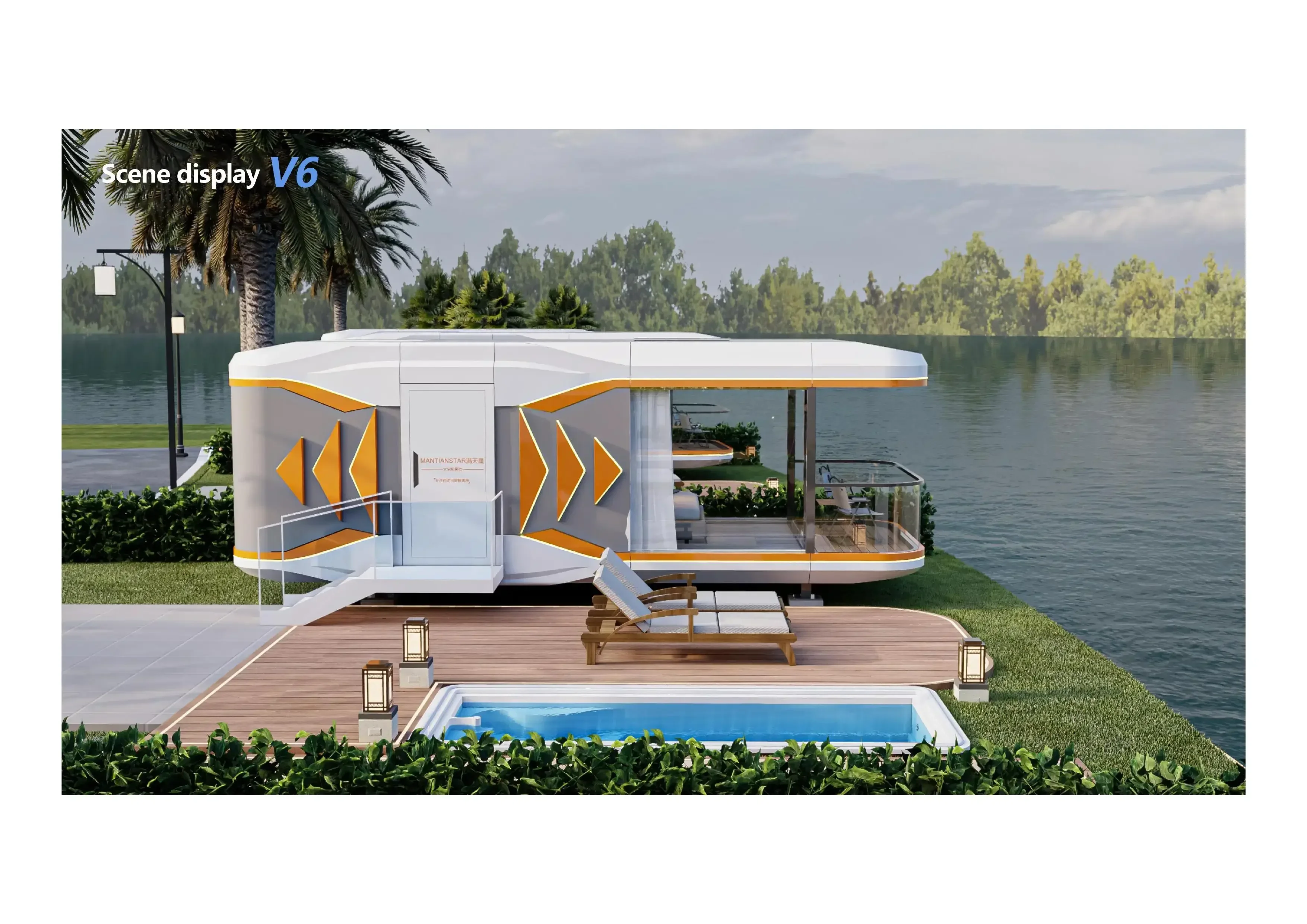 home Outdoor Aluminum Modern Luxury House Travel trailer Camping Mobile A pple Home