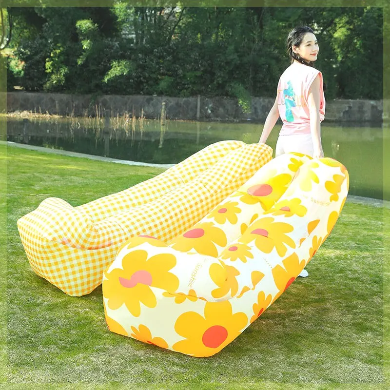 

YJQ outdoor lazy inflatable sofa mattress single recliner portable camping supplies