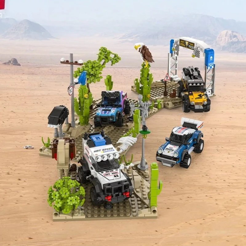 SEMBO กีฬารถบล็อกอาคาร MOC Racing รถรุ่น Off-Road ประกอบอิฐชุดก่อสร้างรถสําหรับของเล่นเด็กของขวัญเด็ก