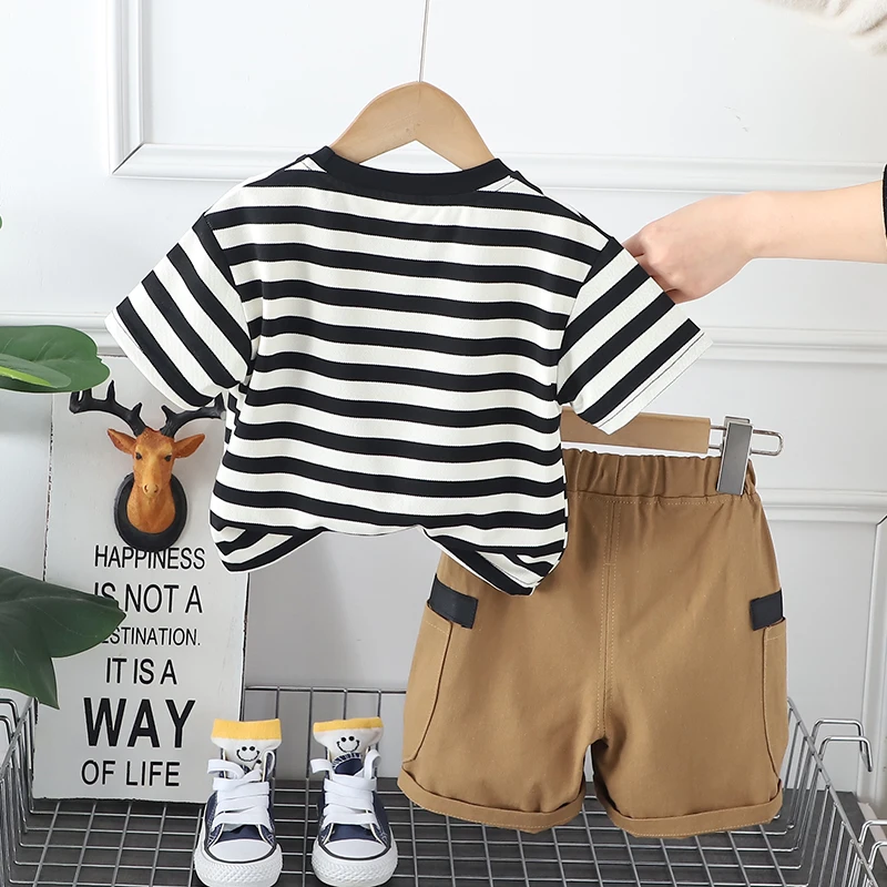 New Baby Boys Clothes Suit Summer Children Fashion Striped T-Shirt Shorts 2Pcs/Sets Toddler Casual Costume Kids Tracksuits