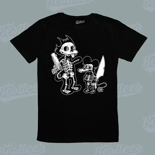 UNISEX Kids Adult MEN WOMEN The Simpsons Itchy Scratchy Skeleton Skull T-Shirt