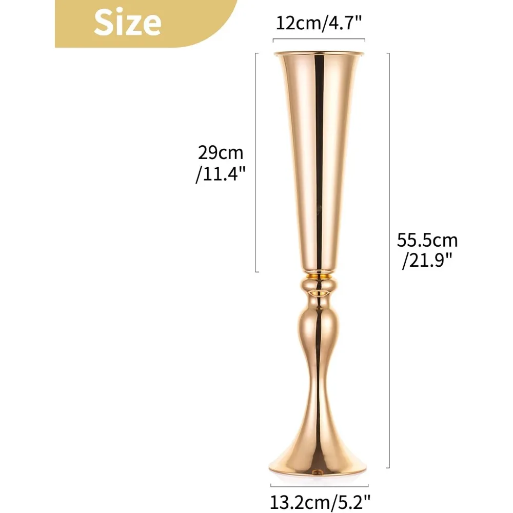 Elegant Tall Centerpiece Vases Set of 6 for Weddings and Party Decors