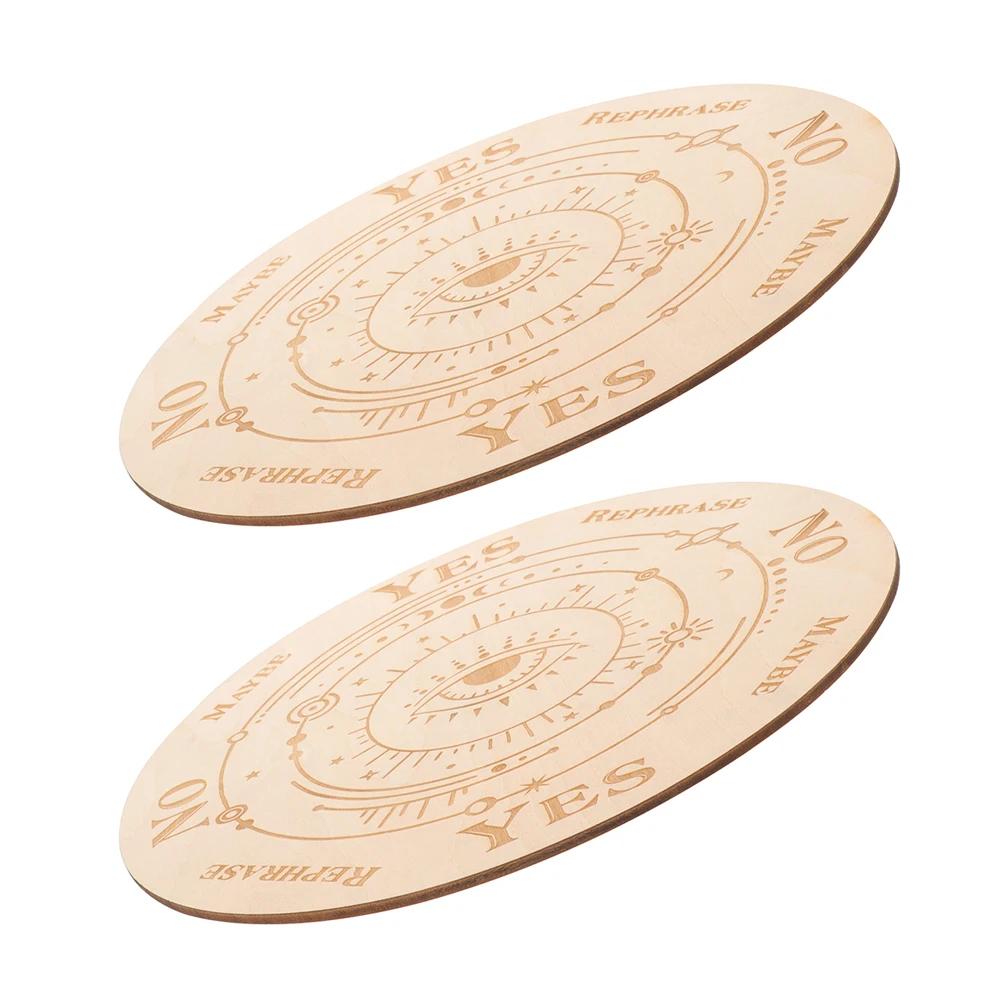 

2Pcs Wooden Divination Plate Props Geometric Design Elegant Home Decor Material Rituals Witch Supply