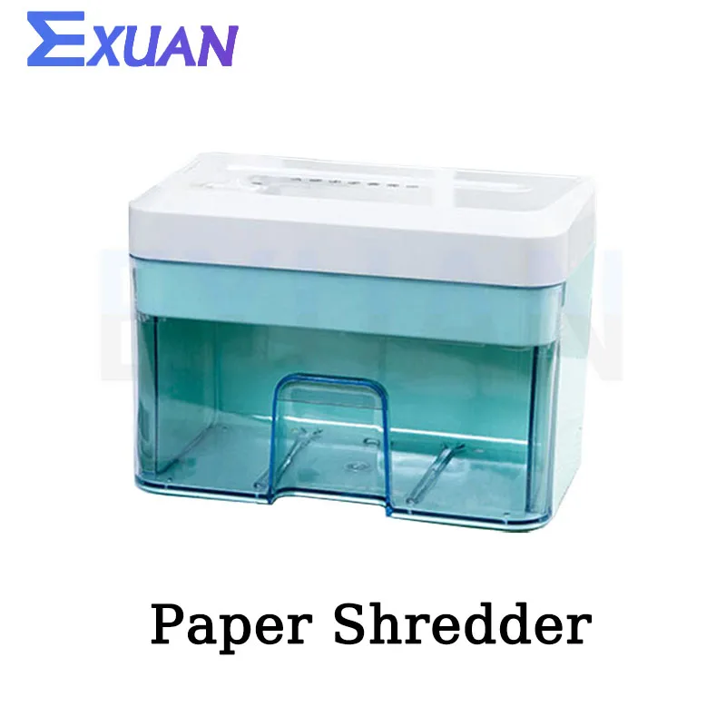 Desktop Drawer Transparent Paper Shredder Portable Electric Shredded Office Privacy Document Cutting Tool Household Paper Cutter